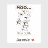 Moo ik ben een Goat Funny Graphic Giraffe  Sticker (Vel)