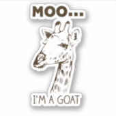 Moo ik ben een Goat Funny Graphic Giraffe  Sticker (Voorkant)