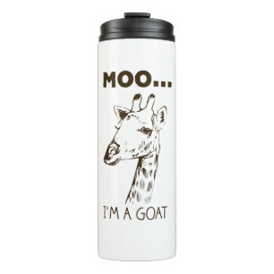 Moo ik ben een Goat Funny Graphic Giraffe Thermosbeker