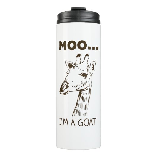 Moo ik ben een Goat Funny Graphic Giraffe  Thermosbeker (Voorkant)