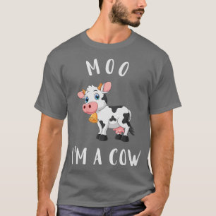 Moo ik ben een Koe boer Butcher Milk Funny Farmer T-shirt