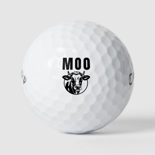 Moo Ik ben een Koe Grappig Boerderij Golfballen (Voorkant)