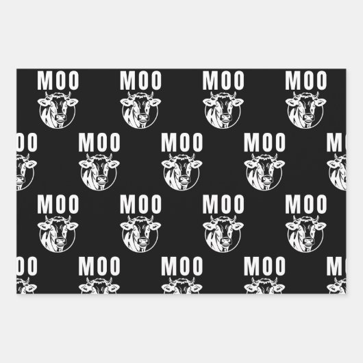 Moo Ik ben een Koe Grappig Boerderij Inpakpapier Vel (Voorkant 2)