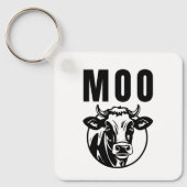 Moo Ik ben een Koe Grappig Boerderij Sleutelhanger (Voorkant)