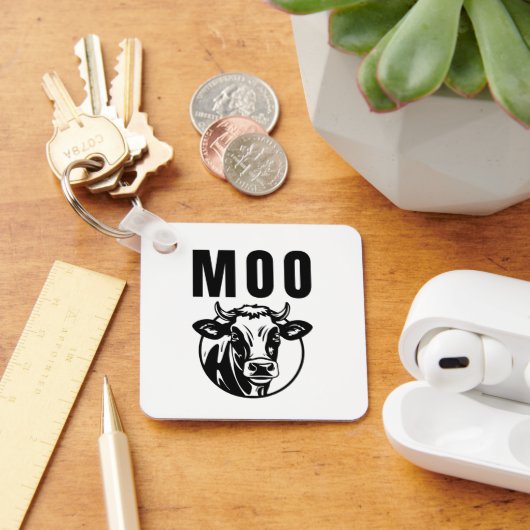 Moo ik ben een koe grappige boerderij sleutelhanger (Bureau)