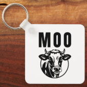 Moo ik ben een koe grappige boerderij sleutelhanger (Voorkant)