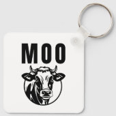 Moo ik ben een koe grappige boerderij sleutelhanger (Achterkant)