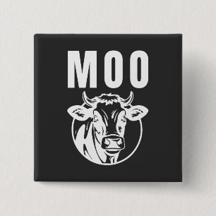 Moo ik ben een koe grappige boerderij vierkante button 5,1 cm