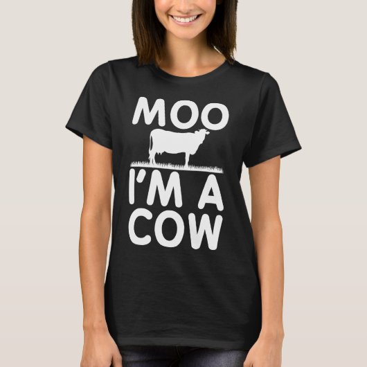 Moo Ik Ben Een Koe Kostuum T-shirt (Voorkant)