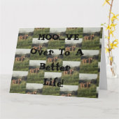 Moo...Ik ben er. Kaart (Gele Bloem)