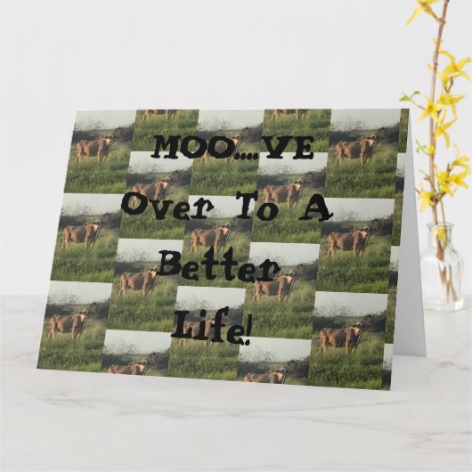 Moo...Ik ben er. Kaart (Gele Bloem)