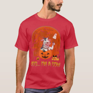 Moo ik ben grappige Koe Halloween Goat in Scary Pu T-shirt