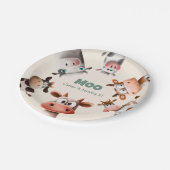 Moo ik ben twee schattige Koe tweede verjaardag Papieren Bordje (Gekanteld)