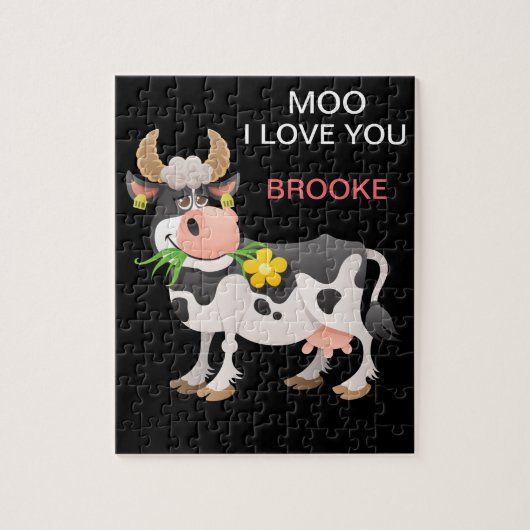 "MOO", IK HOU VAN JE KAN JE PERSONALISEREN. LEGPUZZEL (Verticaal)
