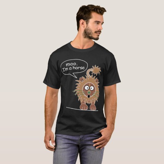 moo im een paard t-shirt (Voorkant volledig)