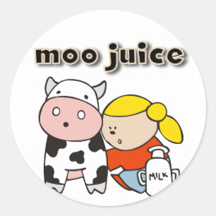 Moo Juice Tshirts en geschenken Ronde Sticker