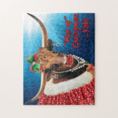 "MOO"-kerst, Longhorn-Koe Legpuzzel (Verticaal)