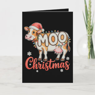 MOO Kerstmis Xmas Lichtjes Koe Boer Boerderij Feestdagen Kaart