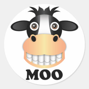 Moo - Klassieke ronde Sticker, glanzend  Sticker