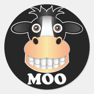Moo - Klassieke ronde sticker, glanzende  Sticker