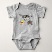 Moo, klop, baa. Leuk dierlijk ontwerp voor kindere Romper (Voorkant)