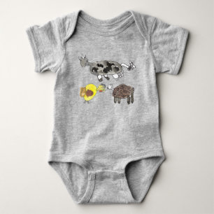 Moo, klop, baa. Leuk dierlijk ontwerp voor kindere Romper