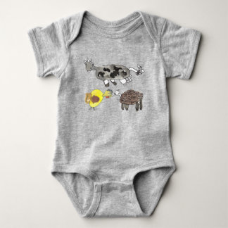 Moo, klop, baa. Leuk dierlijk ontwerp voor kindere Romper