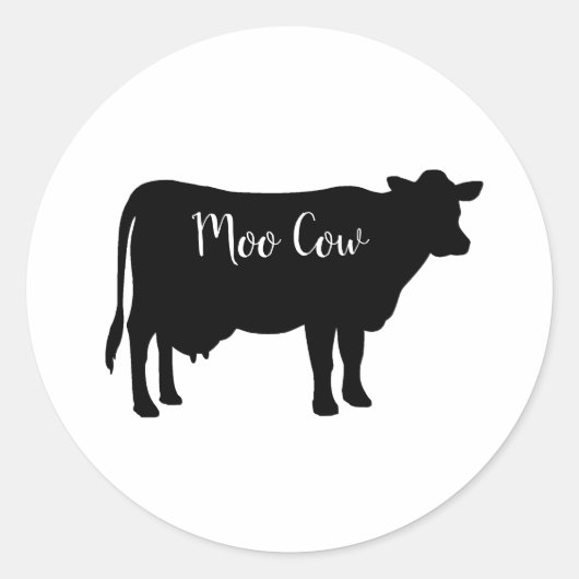 Moo Koe Barnyard Party Papieren servetten Ronde Sticker (Voorkant)