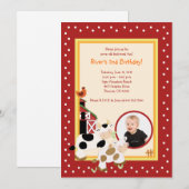 Moo Koe Boerderij Barnyard * PHOTO * Birthday Uitn Kaart (Voorkant / Achterkant)