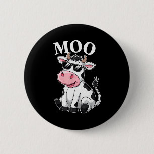 Moo Koe - Grappige Boerenkoe Voor Mannen Vrouwen K Ronde Button 5,7 Cm