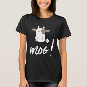 Moo Koe Koe Patroon Bloem Boer Schattig T-shirt