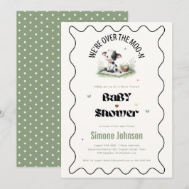 Moo Koe Picknick Baby shower Thema Meisjes Kaart