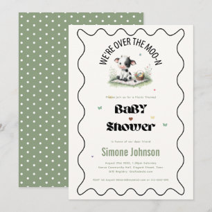 Moo Koe Picknick Baby shower Thema Meisjes Kaart