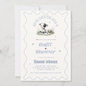 Moo Koe Picknick Baby shower Theme Boys Kaart (Voorkant)