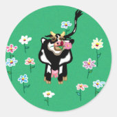 Moo Koe Ronde Sticker (Voorkant)