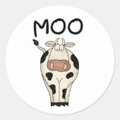 Moo Koe Ronde Sticker (Voorkant)