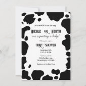 Moo Koe Spots Afdrukken Zwart-wit Baby shower Kaart (Voorkant)
