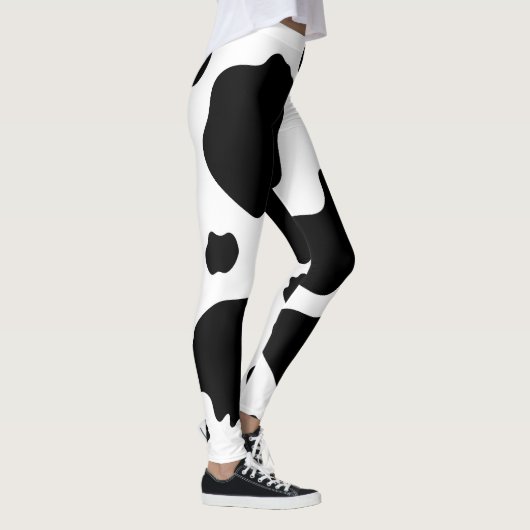 Moo Koe Spots Afdrukken Zwart-wit Leggings (Rechts)