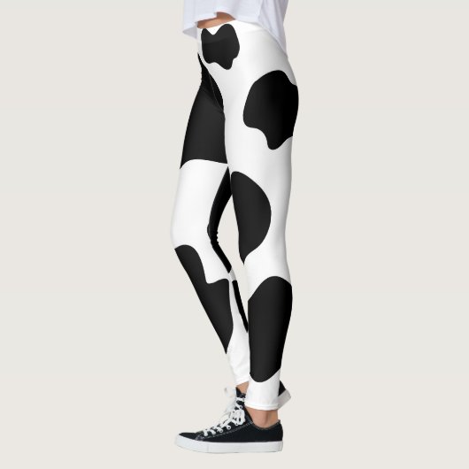 Moo Koe Spots Afdrukken Zwart-wit Leggings (Links)