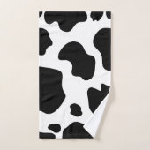 Moo Koe Spots Afdrukken Zwart-wit Robuust Boerderi Bad Handdoek (Handdoek)