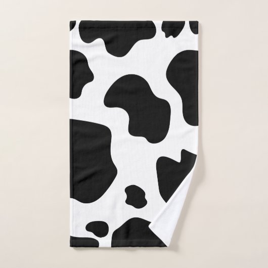 Moo Koe Spots Afdrukken Zwart-wit Robuust Boerderi Bad Handdoek (Handdoek)