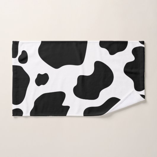 Moo Koe Spots Afdrukken Zwart-wit Robuust Boerderi Bad Handdoek (Handdoek)
