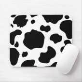 Moo Koe Spots Afdrukken Zwart-wit Robuust Boerderi Muismat (Met muis)