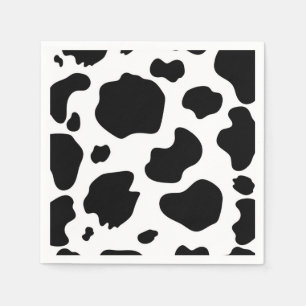Moo Koe Spots Print Black & White Birthday Party Servet