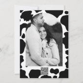 Moo Koe Spots Print Zwart Wit Dank u Kaart (Achterkant)