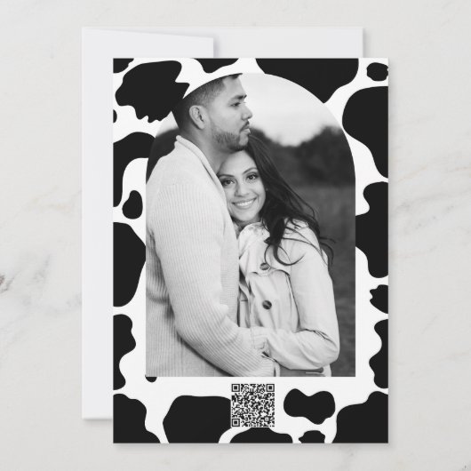 Moo Koe Spots Print Zwart Wit Dank u Kaart (Achterkant)