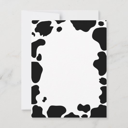 Moo Koe Spots Print Zwart & Wit Huwelijk RSVP Kaart (Achterkant)