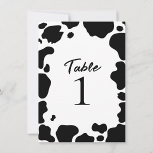 Moo Koe Spots Print Zwart Wit Tafelnummer