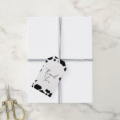 Moo Koe Spots Print Zwart & Wit Trouwen Cadeaulabel (Met Touw)