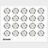 Moo Koe Spots Print Zwart & Wit Trouwen Ronde Sticker (Vel)